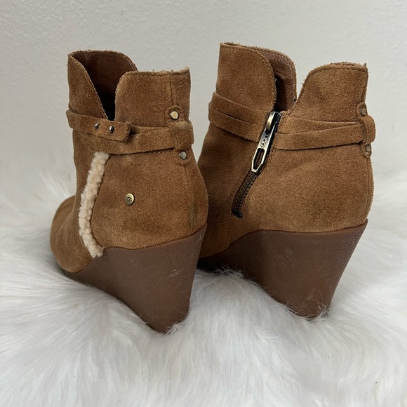 UGG ALEXANDRA SUEDE WEDGE ANKLE BOOTS - Picture 4 of 6
